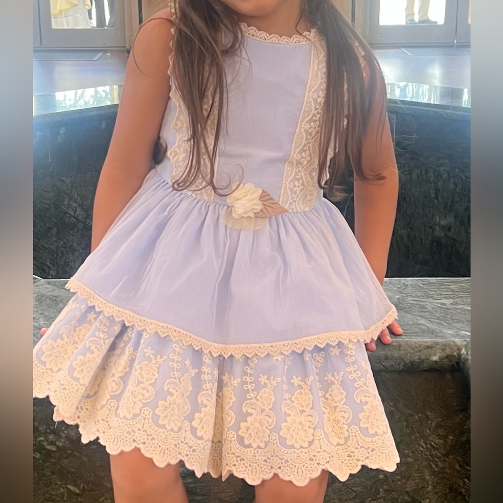 Baby blue lace toddler dress